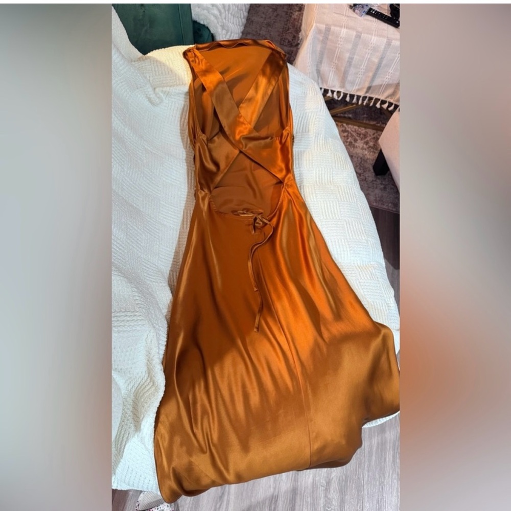 Reformation Anaiis Silk Dress - Copper - Picture 10 of 13